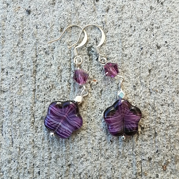 Handmade Jewelry - Handmade Flower Earrings NWOT